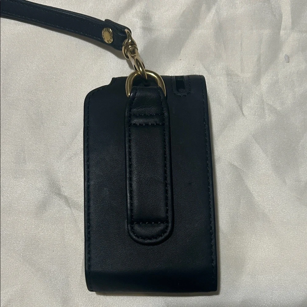 Vintage Coach Black Leather Phone Holster with Strap